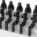 10MM OD Quick Connect Hose Fittings, Air Hose Fittings, Push to Connect Fitting Pneumatic Fitting Kit PU5+PV5+PE5+PY5 (20 pcs)