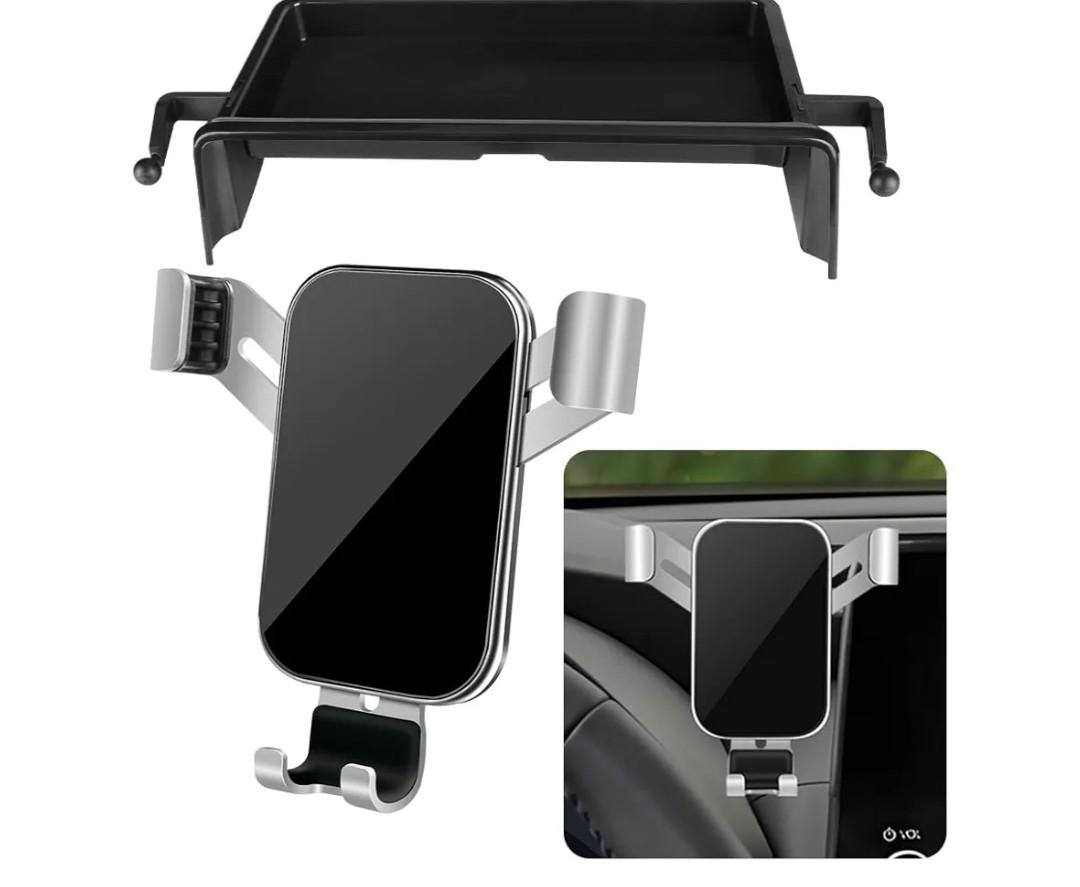 Car Phone Holder Center Console Organizer Tray for Toyota Grand Highlander 2024 2025 2026 [ 12.3 inch Touch Screen] Auto Interior Accessories Best Cell Phones Mount Mobile Dashboard CellPhone Stand