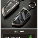 Alloy Car Key Case Rings Cover Holder for BMW 1 3 5 7 Series 530 F48 X1 X2 X3 X4 X5 X6 Classic Engine Head Concept (A Style Glod)