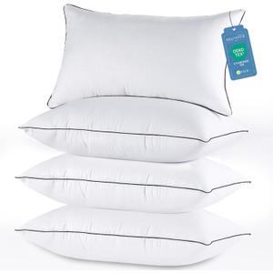 JOLLYVOGUE King Size Pillows Set of 4 for Sleeping, Soft and Supportive Bed Pillows with Down Alternative Filling for Side and Back Sleepers, Hotel Collection (White)