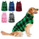 ASENKU Dog Winter Coat, Fleece Doggie Jacket Plaid Reversible Vest Waterproof Windproof Cold Weather Clothes for Dogs (XXL, Green )