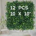 12Pcs 10"x10" Artificial Grass Wall Boxwood Panels Greenery Wall Backdrop Fake Hedge Wall Panels for Indoor Outdoor Garden, Grass Wall Decor Privacy Hedge Screen Patio Party Wedding
