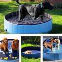 48"*12"Foldable Pet Dog Pool,Portable Kiddie Pool,Collapsible PVC Bathing Tub Swimming Pool,Indoor Outdoor Leakproof Cat Dog Pet SPA for Large Medium Small Dogs Cats and Kids (Blue)