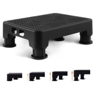 CHIKILLA Adjustable Step Stool for High Beds and Cars, 650lbs Heavy Duty Bed Step for Elderly, Non-Slip Mobility Platform for Bathtub, Kitchen, SUV, 4 Height Levels 3.4-5" Portable Stair Assist, Black
