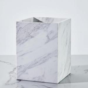 White Marble Bath Accessories (Waste Basket)