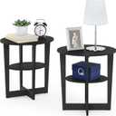 Furinno JAYA Oval End Table, Two, Walnut (2-Pack Oval Panel)