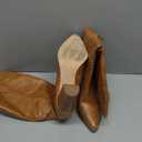 Juliet Holy Women's Knee High Boots Stacked Block Heel Pointed Toe Riding Boots Khaki.7