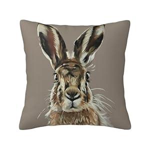 Numaxy Hare Throw Pillow Home Set Comfortable Square Pillowcase Bed Sofa Decoration Living Room Office Cushion Cover 18 "x18 Inches
