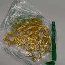 ElodieAu 10ft Chanukah Star Decorative String Lights, 20 LED Warm White Hexagram Shape Light, Hanukkah Decorations for Home, for Jews Judaism Bedroom Window Wall Fence Party Decor (Gold)