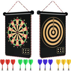 Mixi Magnetic Dart Board Outdoor Game for Kids with 12 Darts, Best Toys Gifts for Teenage Boys Girls Age 5 6 7 8 9 10 11 12 13 14 15 16 Years