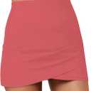 GRAPENT Women's High Waist Tulip Hem Shirring Swim Skirt Swimsuit Bikini Bottom (Red, XXXL)
