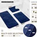 Bathroom Rugs Non Slip Washable, Ultra Thick Soft Microfiber Absorbent Bath Mats, High Density Foam Latex Non Slip Backing Bath Rugs, Fluffy Floor Carpet for Tub&Shower 24x17, Navy