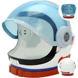 Spooktacular Creations Astronaut Helmet for Kids with Movable Visor Pretend Role Play Accessory Toy Set Halloween Costumes (White+red)