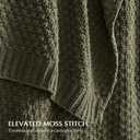 EVERGRACEHOME Chunky Polyester Knit Throw Blanket for Couch, Soft Luxurious Oversized King Moss Stitch Blanket for Bed, Large Cozy Farmhouse Knitted Throw for Sofa, Olive Green, 92" x 108"