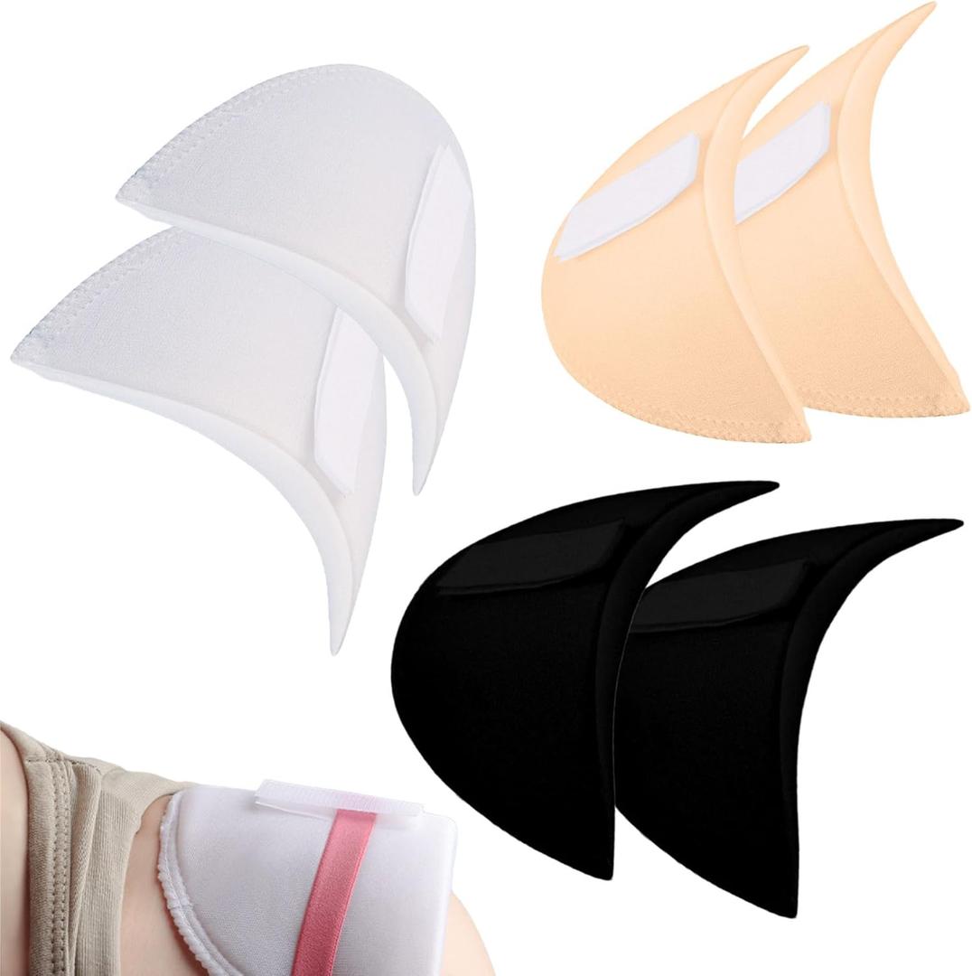 ZeriLion 3 Pairs Hook and Loop Shoulder Pads for Women Clothing 1.5cm Thick Reusable Sponge Shoulder Enhancer Pads for Blazer Suit Jacket T Shirt Dress Tops for Sloping or Uneven Shoulders
