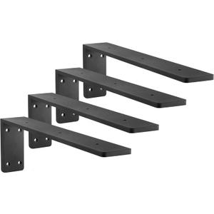 Countertop Support Bracket 3/8" Thick Heavy Duty Shelf Bracket 4 Pack 16in L Shape Shelf Bracket for Granite Quartz Wood Laminate Countertop (16" x 6" x 2.5