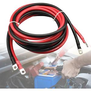8 AWG Cable with Terminals, 8 Gauge Inverter Cables with 3/10"(8mm) Lugs Both Ends Wire Set for Auto Solar, Boat (3.3FT, 2PCS)