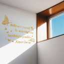 Large Positive Quotes Mirror Wall Stickers Decor, Inspirational Wall Decals Peel and Stick, Motivational Words of Affirmation Wall Art for Family Mirrors Hallway Office, Gold