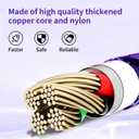 USB C Multi Charging Cable, (2 Pack 4FT), 3 in 1 Charging Cable Nylon Braided Universal Charger Cable with Type-C, Micro USB,IP Port for iPhone16/15 Series/Cell Phones & Pads and Other Devices-Purple