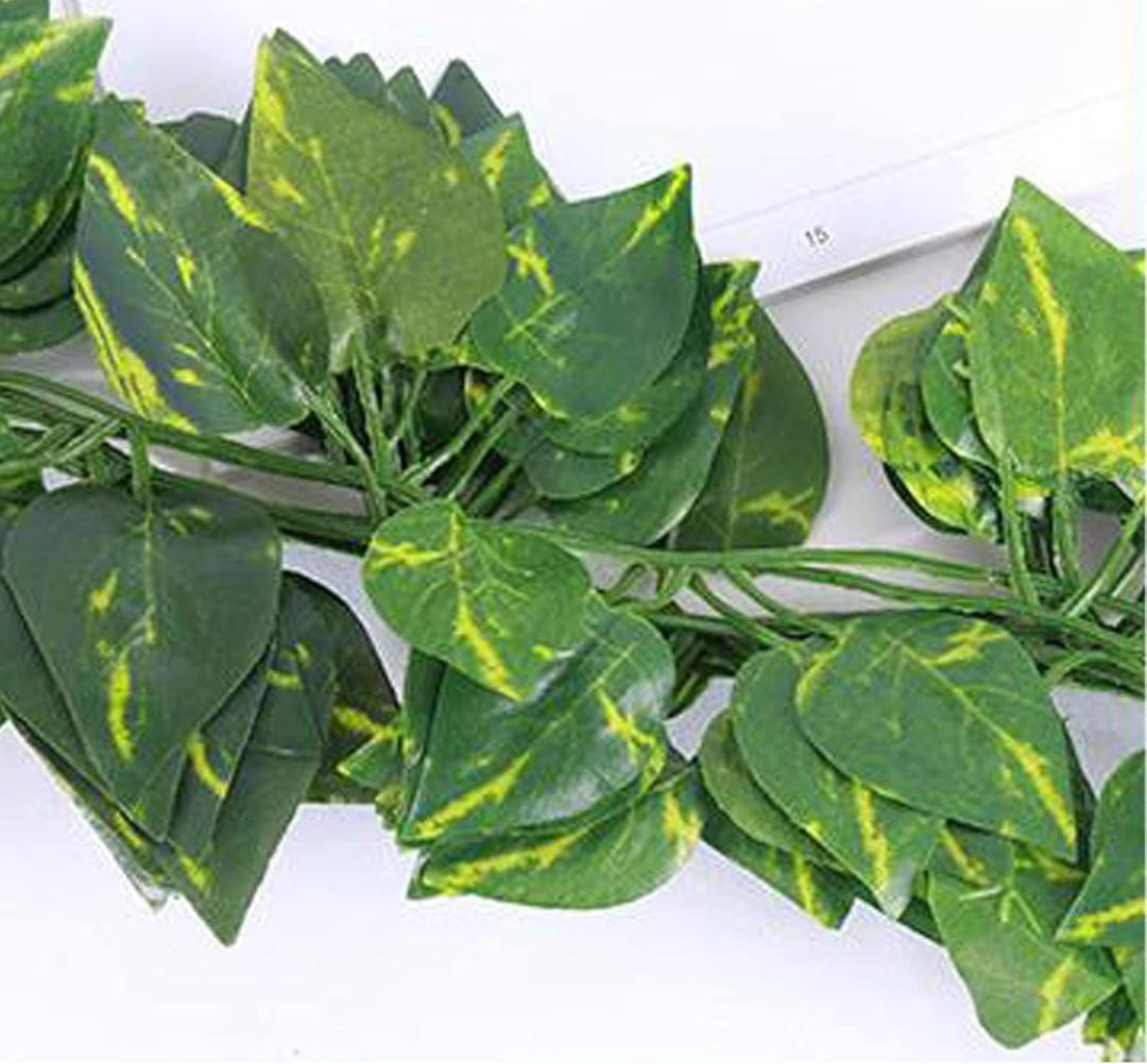 12 Pack Artificial Ivy Leaves Fake Vines Hanging Rattan Garland Epipremnum Aureum Leaves Plant Vine Decor for Home Kitchen Garden Office Wedding Wall (Epipremnum Aureum Vine-2m)