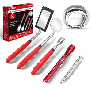 BILITOOLS 6 Piece Telescoping Magnetic Pickup Tool Set, Extendable Mechanic Magnet Retrieval Tool Set Ideal Father's Day Gifts Gift for Men Dad Husband & Brother