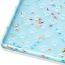 Ptlom Dog Food Mat Anti-Slip Dog Bowl Mats for Food and Water, Waterproof Pet Placemat Prevents Messy Spill to Floor, Silicone Puppy Feeding Tray for Small, Medium and Large Dogs Cats, Blue (18"L x 12"W)