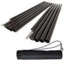 Tent Poles,Adjustable Portable Tent Poles-74.8" Sturdy and Durable Rustproof Thickened Iron Tent Stakes for Camping,Hiking,Van Awnings,Beach Awning Tent Accessory with Storage Bag-2 Pack (Black