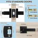AIKKIL Black Interior Door Handle Square Keyless Door Lock Set, 5 Pack Privacy Door Levers Handle for Bedroom or Bathroom, Heavy Duty Door Handles with Reversible Handle for Left Right Sided Doors