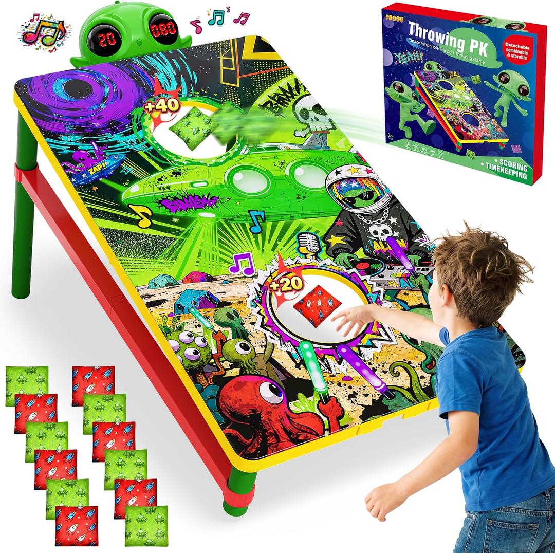 Bean Bag Toss Game Cornhole Board, Electronic Scoring, Outside Toys Age 3-8