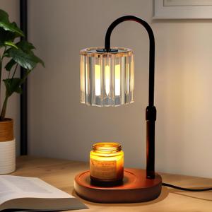 Lukasa Candle Warmer Lamp, with Timer Dimmer Adjustable Height, Birthday Gifts for Women, Mothers Day Gifts for Mom, House Warming Gift New Home, Wax Melt Warmer for Scented Jar Candles (Walnut)