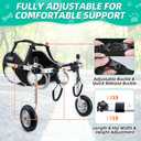 Nasjac Dog Wheelchair for Back Legs - Lightweight Portable Wheel Chair | Adjustable Pet Wheel Cart with Reflective Stripes for Senior, Arthritis, Paralyzed, Injured, or Disabled Dogs (Black, S)