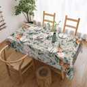 Rabbits and Flowers Tablecloth Rectangular Table Cloth Table Cover Reusable Tablecloths for Party Picnic Dinner Decor 54x72in