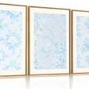 HPNIUB Blue and White Chinoiserie Floral Framed Wall Art Set,Classic Minimalist Wall Decor,Elegant Flowers Art Print,Watercolor Botanical Wildflower Artwork for Living Room, Bedroom,Office-16''x24''x3