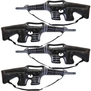 Inflatable Machine Gun Party Props, 4 Pack, Black, Costume Accessories with Strap Inflatable Machine Gun Cosplay Theme Party Birthday Decoration Balloon