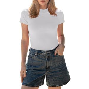 BAMBOO COOL Women's Skin-Tight Soft T-Shirts Short Sleeve Slim Fit Tops for Women Cute Basic Tees (X-Large)