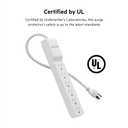 Belkin 6-Outlet Surge Protector Power Strip, UL-listed w/ 6 AC Outlets & 10ft/3M Cord, Overload and Overvoltage Protection for Personal Electronics, Small Appliances, & More - 720 Joules of Protection