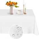 White Paper Tablecloths for Rectangle Tables 12 Pack - 54 x 108 Inches - 3 Ply Premium Paper & Plastic Table Cloths for Parties Disposable, Rectangle Tablecloth for Wedding, Party, Banquet