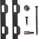 Door Latch Strike Plates Oil Rubbed Bronze 2 Pack, with Reinfoced Torx Screws & Bit, Doubule Holes Striker for Exterior Interior Door, Security Striker Plate for Door Handle and Deadbolt Set