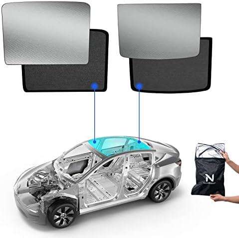 Nestour Foldable Sunshade Sunroof Window Shade Accessories Fit for Tesla Model Y 2020-2023, with UV/Heat Insulation Film (Set of 2) Nestour Foldable Sunshade Sunroof Window Shade Accessories Fit for Tesla Model Y 2020-2023, with UV/Heat Insulation Film (Set of 2)