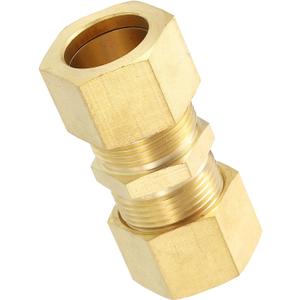 uxcell Compression Pipe Fitting, 3/4" Brass Compression Union Straight Connector Adapter Coupling for Gas Liquid Transport Connect Pipelines and Leakproof (0.75 Inch)