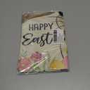 Heyfibro Happy Easter Bunny Garden Flag 12x18 Double Sided Burlap, Floral Wreath Rabbit with Spring Flowers & Decorative Eggs Yard Banner for Holiday Farmhouse Yard Outdoor Decor(ONLY FLAG)