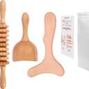Komogir 3-in-1 Wood Therapy Massage Tools Lymphatic Drainage Massager Wooden Massager for Maderoterapia,Anti-Cellulite, Body Sculpting & Contouring