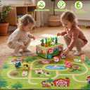 Montessori Toys for 1-3 Year Old Girls Boys|Birthday Gifts for 1 Year Old|Shape Sorting with Game Map|Wood Animal Farm Baby Toys for Baby 1+ 1-2 1st First Birthday Girl Easter Gifts