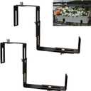 Adjustable and detachable Planter Box Brackets, flower pot bracket,hanging flower box bracket, window flower box bracket, suitable for fences, window sills, gardens, etc (Black,2 PCS)
