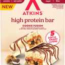 2 x Atkins High Protein Bars, Cookie Fusion Flavor, 15g of Protein, 4g Net Carbs, Keto Protein Bars, Low Sugar, 4 Count
