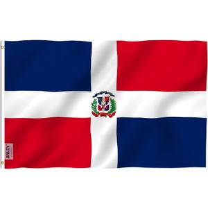 ANLEY Fly Breeze 3x5 Foot Dominican Republic Flag - Vivid Color and Fade proof - Canvas Header and Double Stitched - Dominican National Flags Polyester with Brass Grommets 3 X 5 Ft
