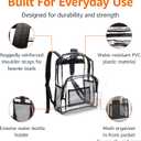 Amazon Basics Transparent Clear School Backpack, Water-Resistant PVC Plastic, Reinforced Shoulder Straps, 17 x 7 x 13 in