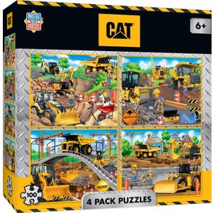 MasterPieces  Jigsaw Puzzle Set for Kids 6+ Years, 4-Pack of 100 Pieces, Educational and Fun Game, Caterpillar Collection, Gift Idea for Children, 8" x 10