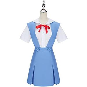 Weixu High School Uniform Cosplay Costume for Women Blue Academy JK Uniform Suspender Dresses Shirt Halloween S