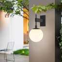 Hyunbae Outdoor Wall Sconce, 18.1" Large Size Wall Light, Exterior Light Fixtures Wall Mount for House, Globe Glass Front Porch Lights, Waterproof Outside Lighting Sconce Lamp with E26 Base